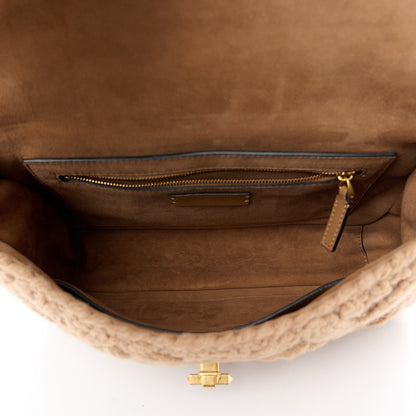 Valentino Garavani Cashmere Large Roman Stud Shoulder Bag Saddle Brown 5 of 10