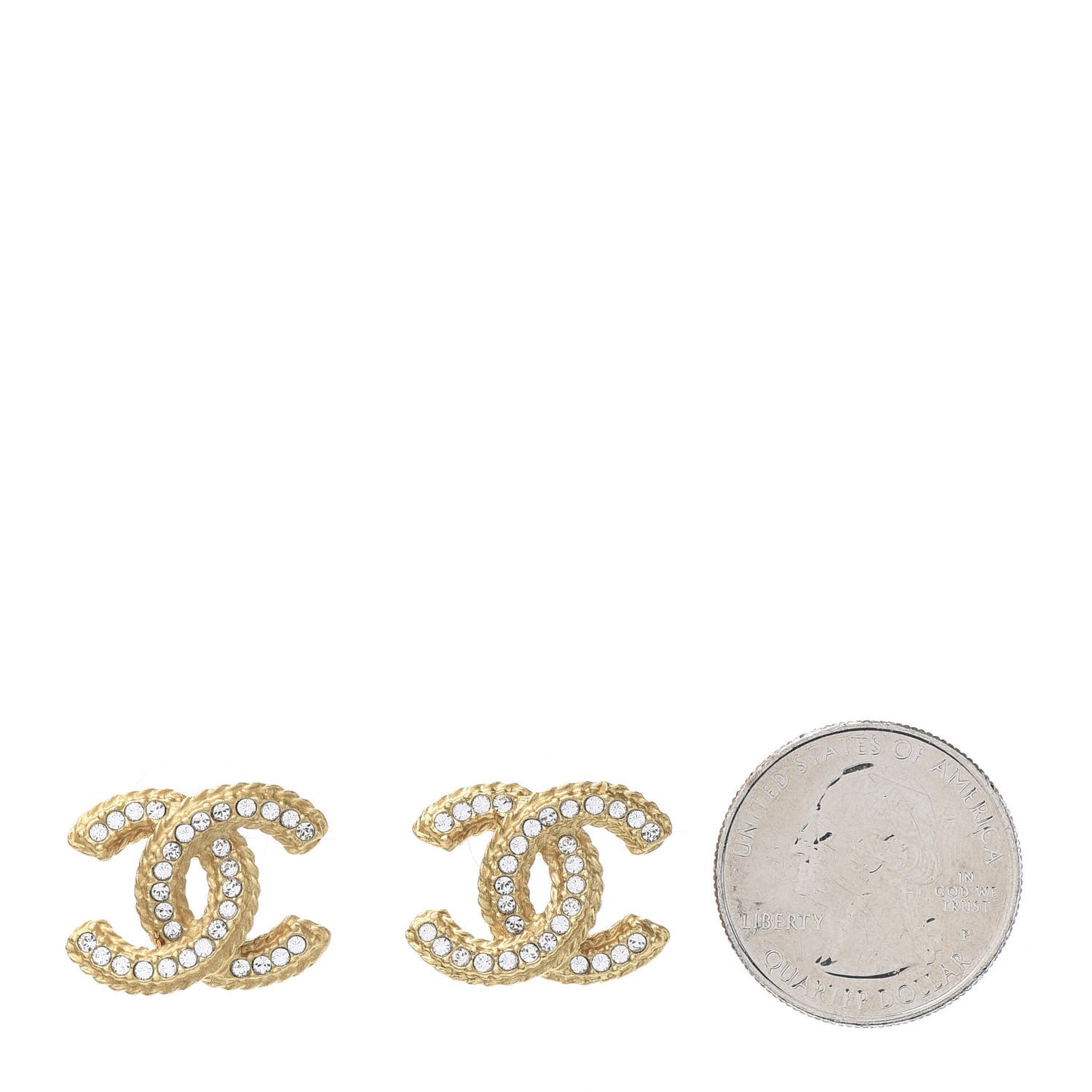 Crystal 90’s Icon CC Stud Earrings Gold