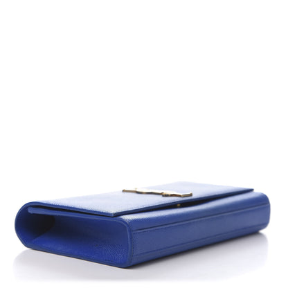 Saint Laurent Grain De Poudre Classic Monogram Cassandre Clutch Blue Majorelle 4 of 10