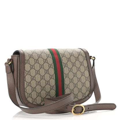 Gucci GG Supreme Monogram Web Small Ophidia Flap Messenger Bag Brown 3 of 11