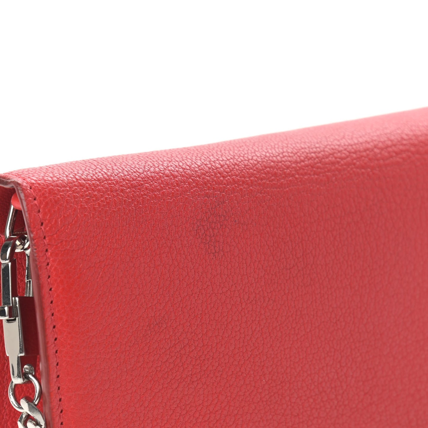 Sugar Goatskin Pandora Chain Wallet Red