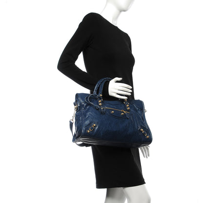Balenciaga Agneau Giant 12 Gold Hardware City Bleu Mineral 3 of 13