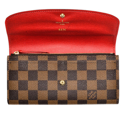 Louis Vuitton Damier Ebene Emilie Wallet Red 7 of 7