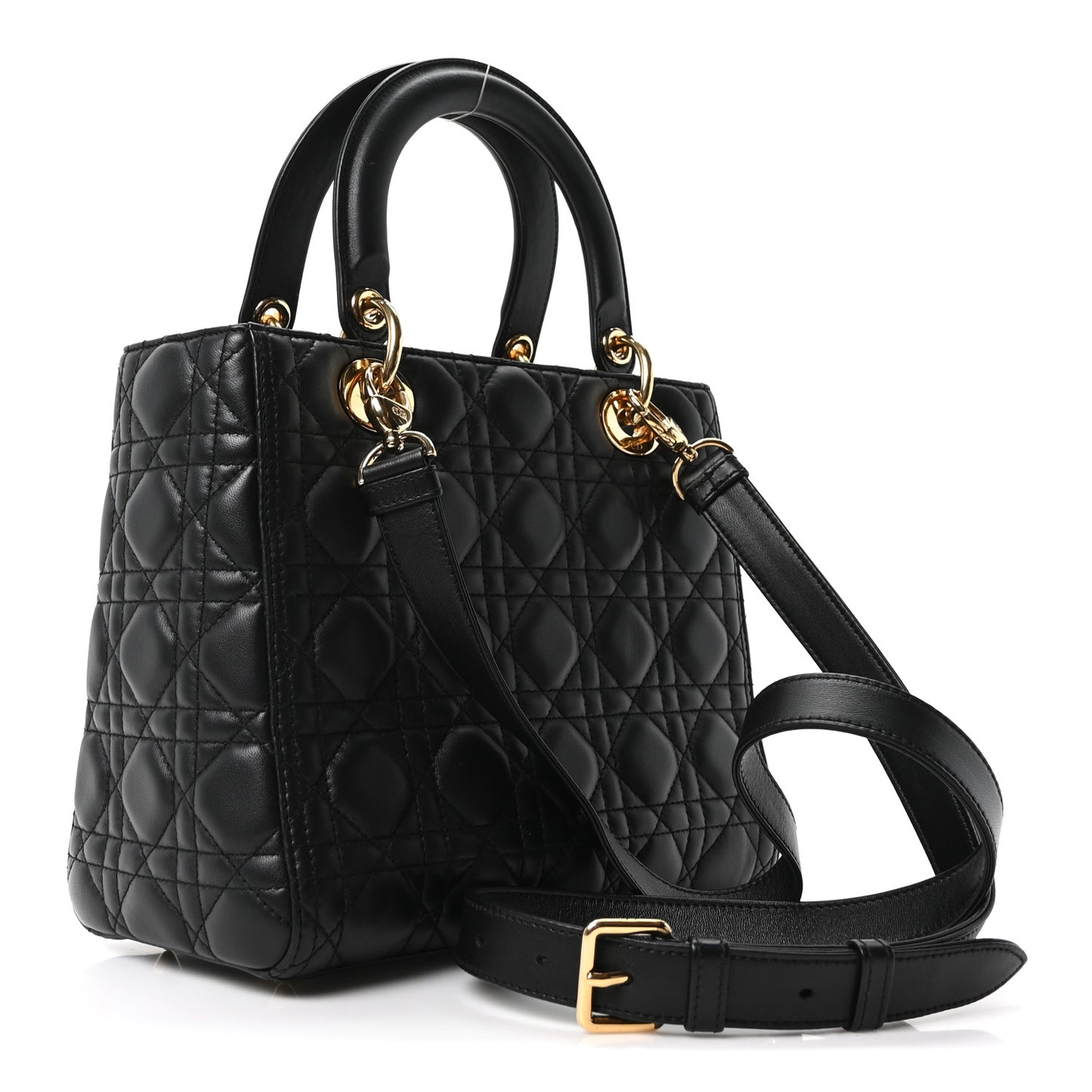 Lambskin Cannage Medium Lady Dior Black