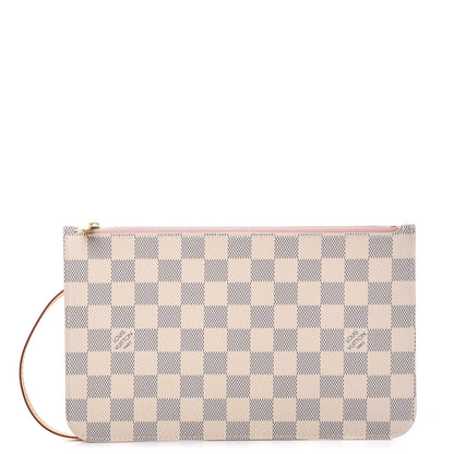 Louis Vuitton Damier Azur Neverfull MM GM Pochette Rose Ballerine 1 of 8
