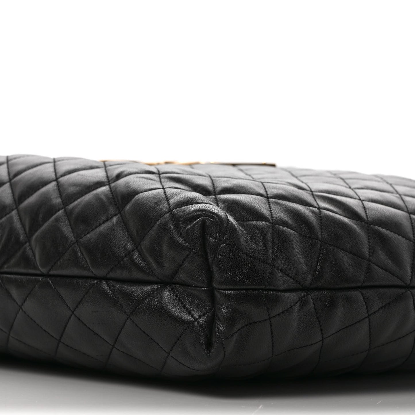 Lambskin Quilted Maxi Icare Shopping Tote Black
