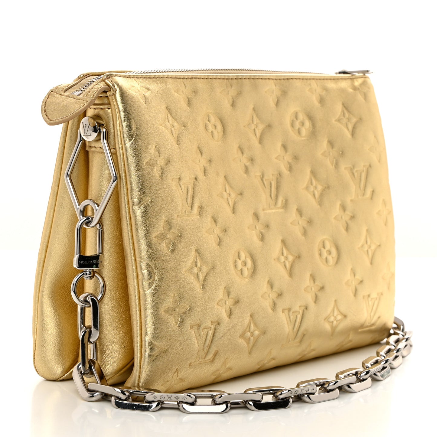 Lambskin Embossed Monogram Coussin PM Gold