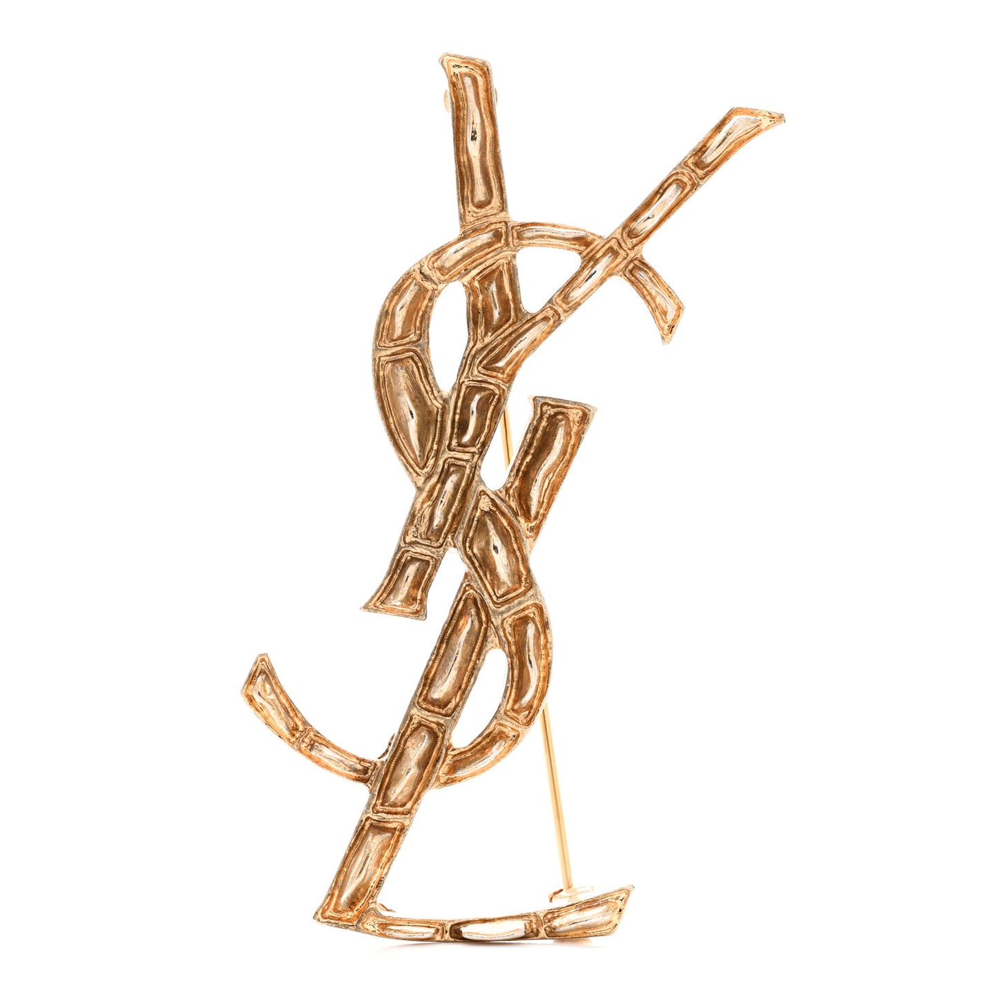Monogram Crocodile Opyum Brooch Gold