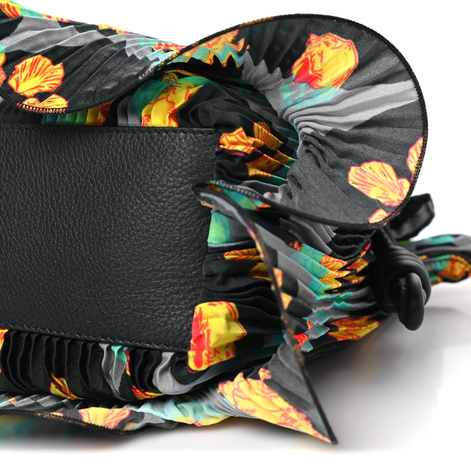 Loewe X PAULA'S IBIZA Satin Printed Mini Shell Flamenco Knot Shoulder Bag Black Multicolor 10 of 10