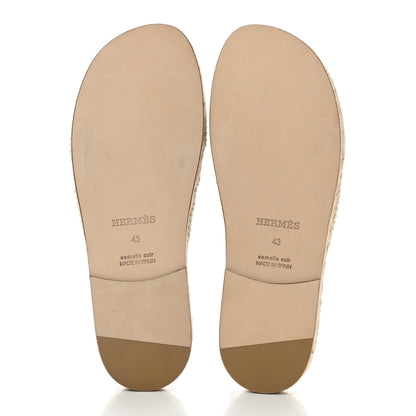 Hermes Calfskin Mens Antigua Espadrille Sandals 43 White 5 of 9