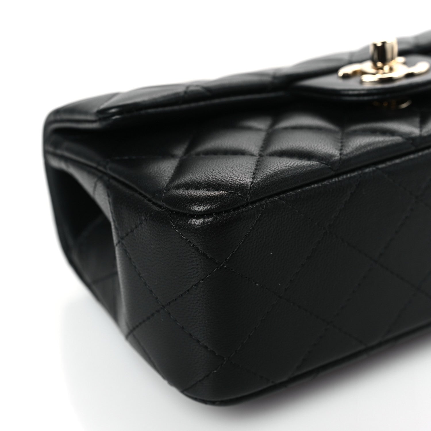 Chanel Lambskin Quilted Mini Top Handle Rectangular Flap Black 8 of 9