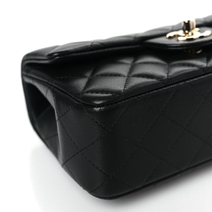 Chanel Lambskin Quilted Mini Top Handle Rectangular Flap Black 8 of 9