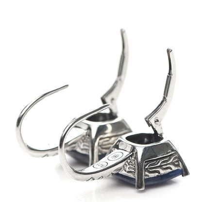 John Hardy Sterling Silver Diamond Magic Cut Sapphire Earrings 3 of 4