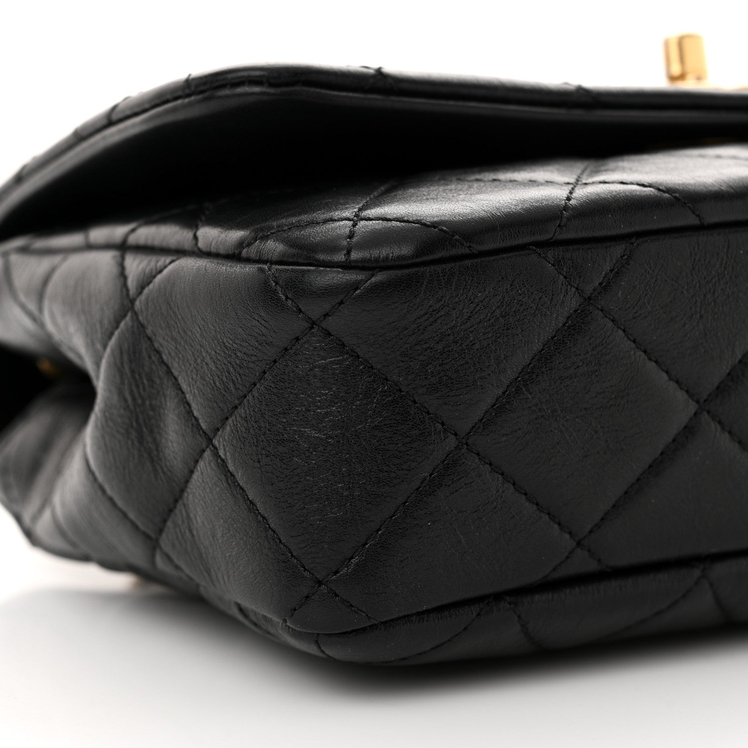 Chanel Glazed Calfskin Quilted Pearl Side Flap Black 9 of 11