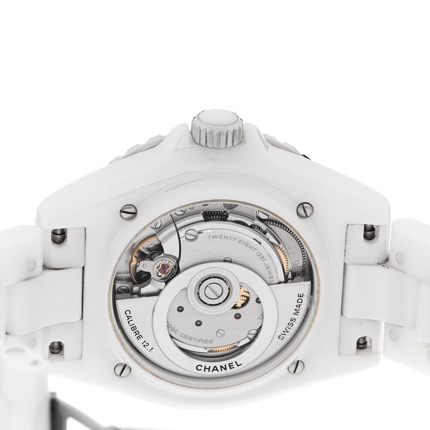 Stainless Steel Ceramic Diamond 38mm J12 Automatic Watch White