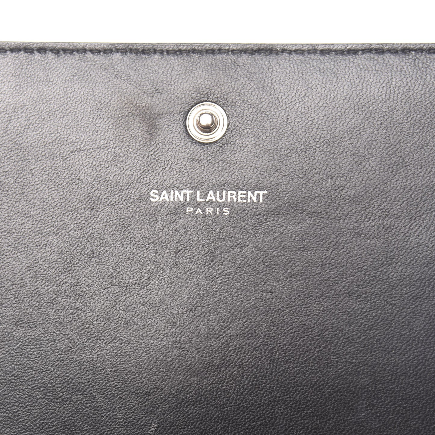 Suede Python Embossed Monogram Chain Wallet Black
