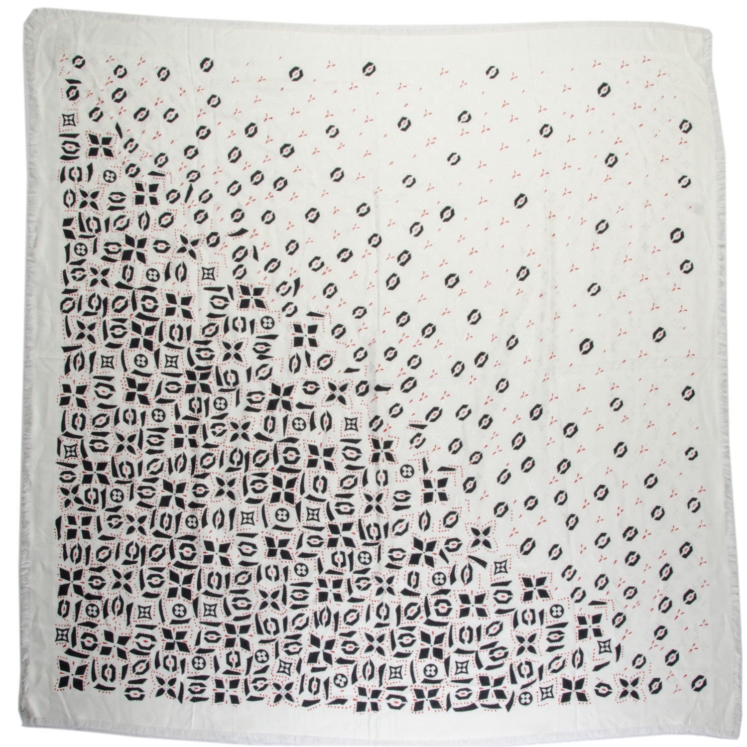 Louis Vuitton Silk Wool Monogram Graphic Scarf Black 3 of 6