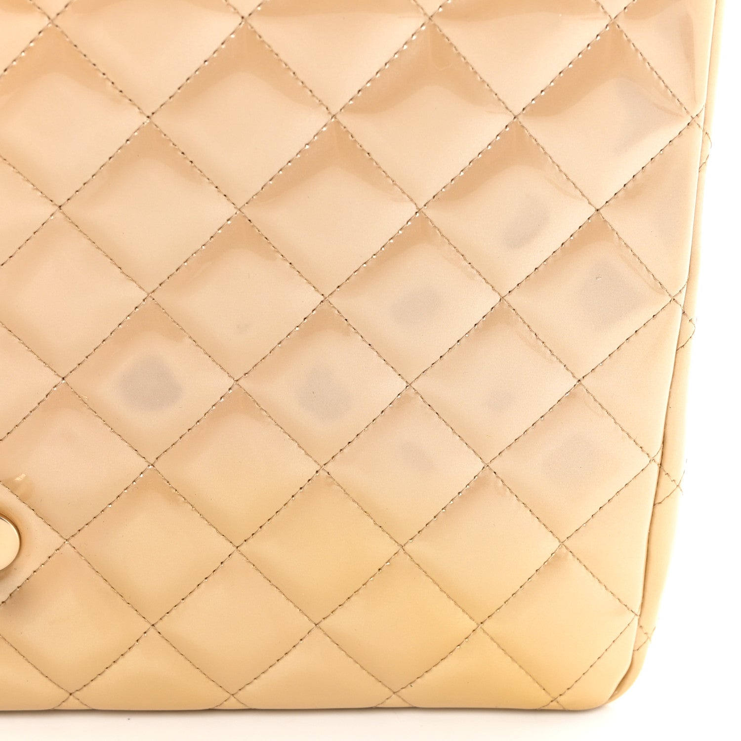 Chanel Metallic Patent Quilted Maxi Single Flap Beige 10 of 16