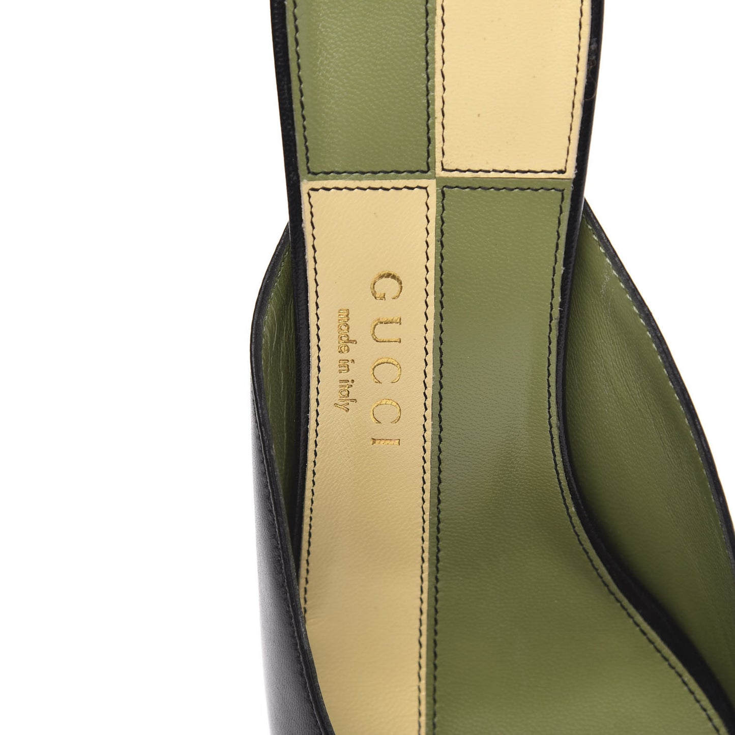 Malaga Kid Half Moon GG Square Toe Slide Sandals 36.5 Black