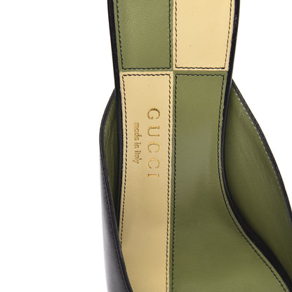 Gucci Malaga Kid Half Moon GG Square Toe Slide Sandals 36.5 Black 7 of 9