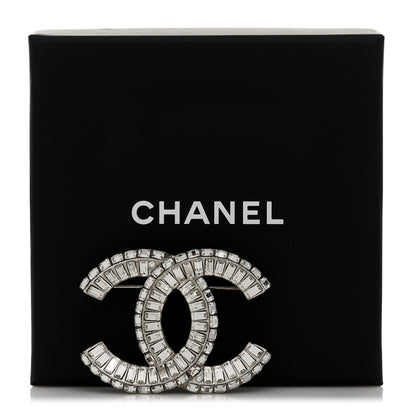 Chanel Baguette Crystal CC Brooch Silver 5 of 5