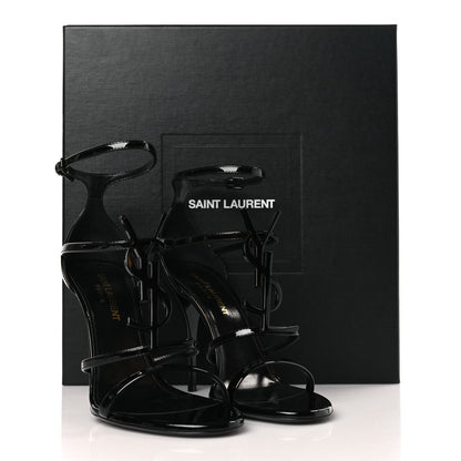 Saint Laurent Patent Cassandra 100 Sandals 37 Black 9 of 9
