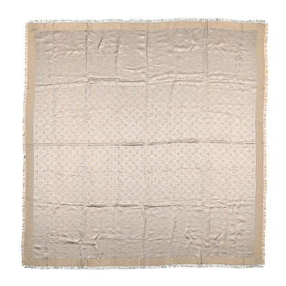 Louis Vuitton Silk Lurex Wool Monogram Shine Shawl Greige 1 of 5