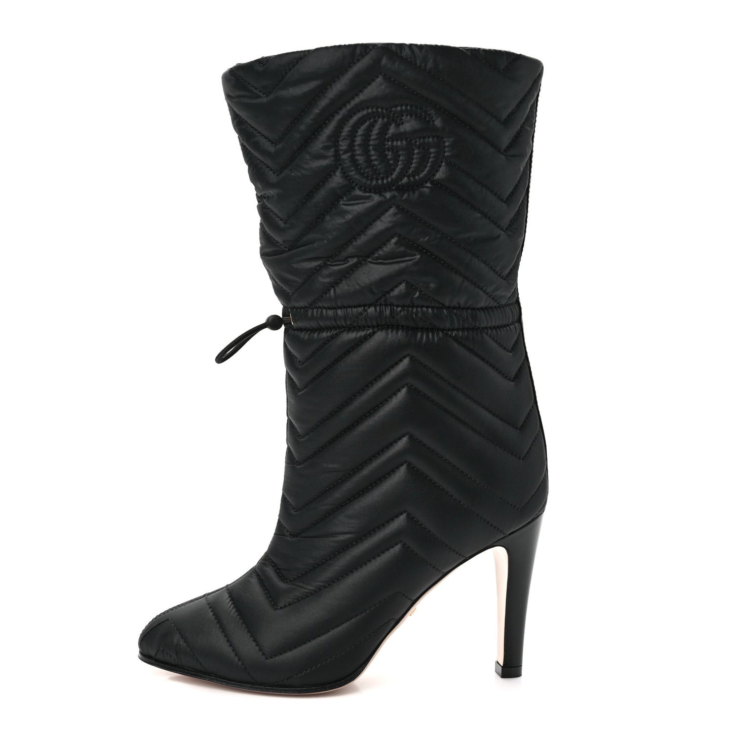 Nylon GG Matelasse 95mm Ankle Boots 35 Black