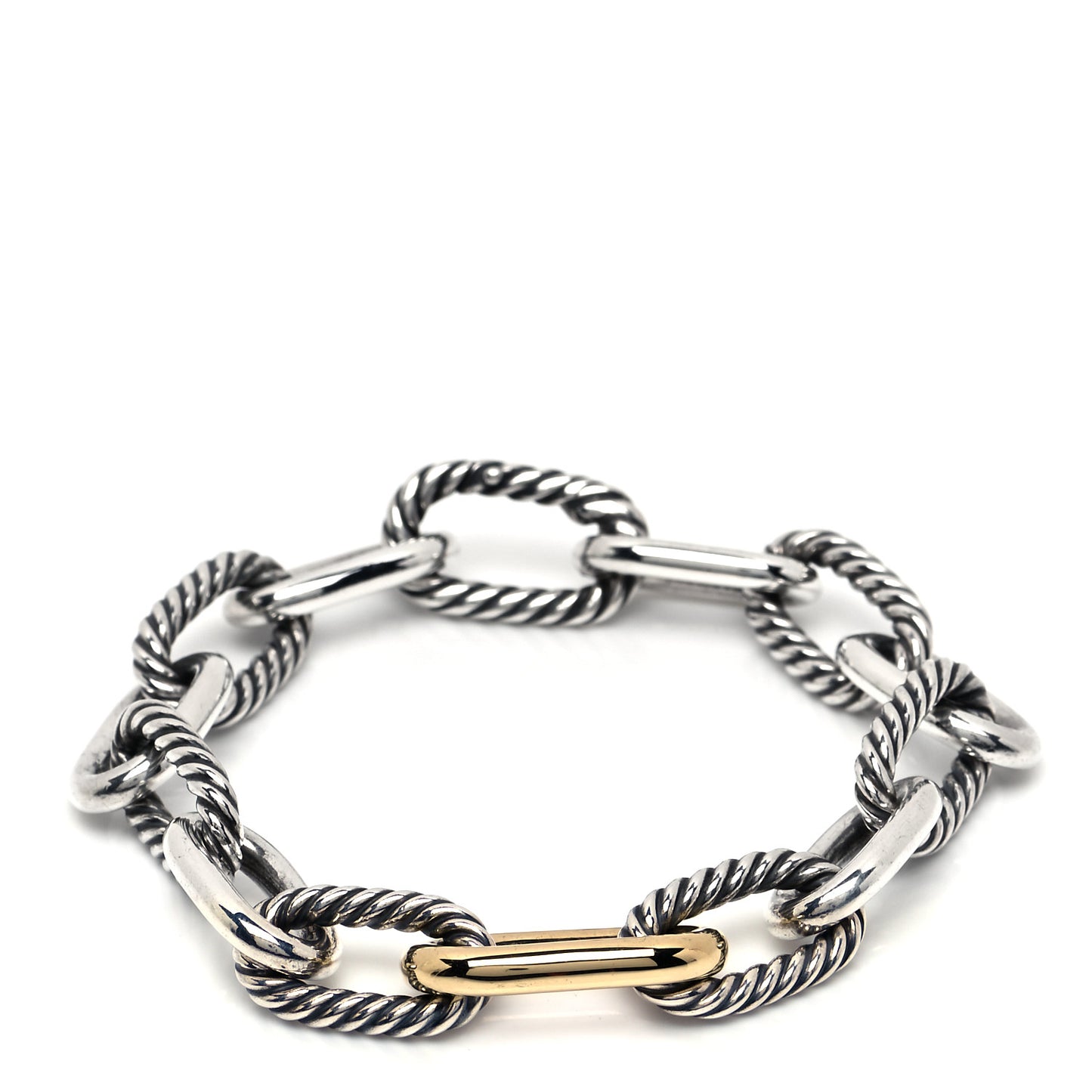 Sterling Silver 18K Yellow Gold 11mm Madison Chain Bracelet