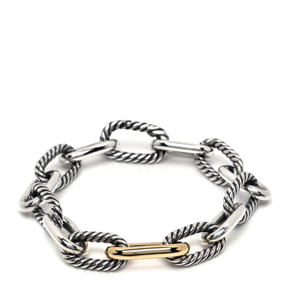 David Yurman Sterling Silver 18K Yellow Gold 11mm Madison Chain Bracelet 1 of 4