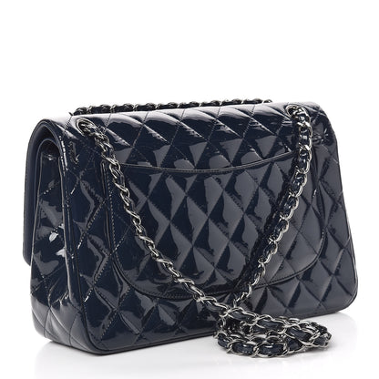 Chanel Patent Quilted Jumbo Double Flap Navy 3 of 14