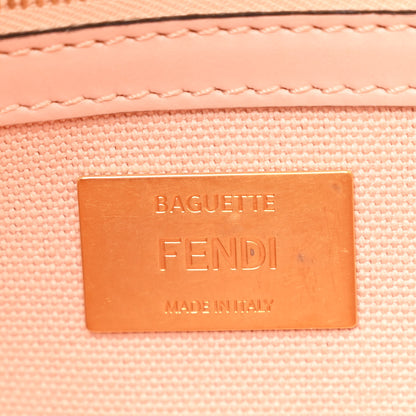 Fendi Canvas Vitello King Extra Strap FF Embroidered Baguette Baby Pink 6 of 12