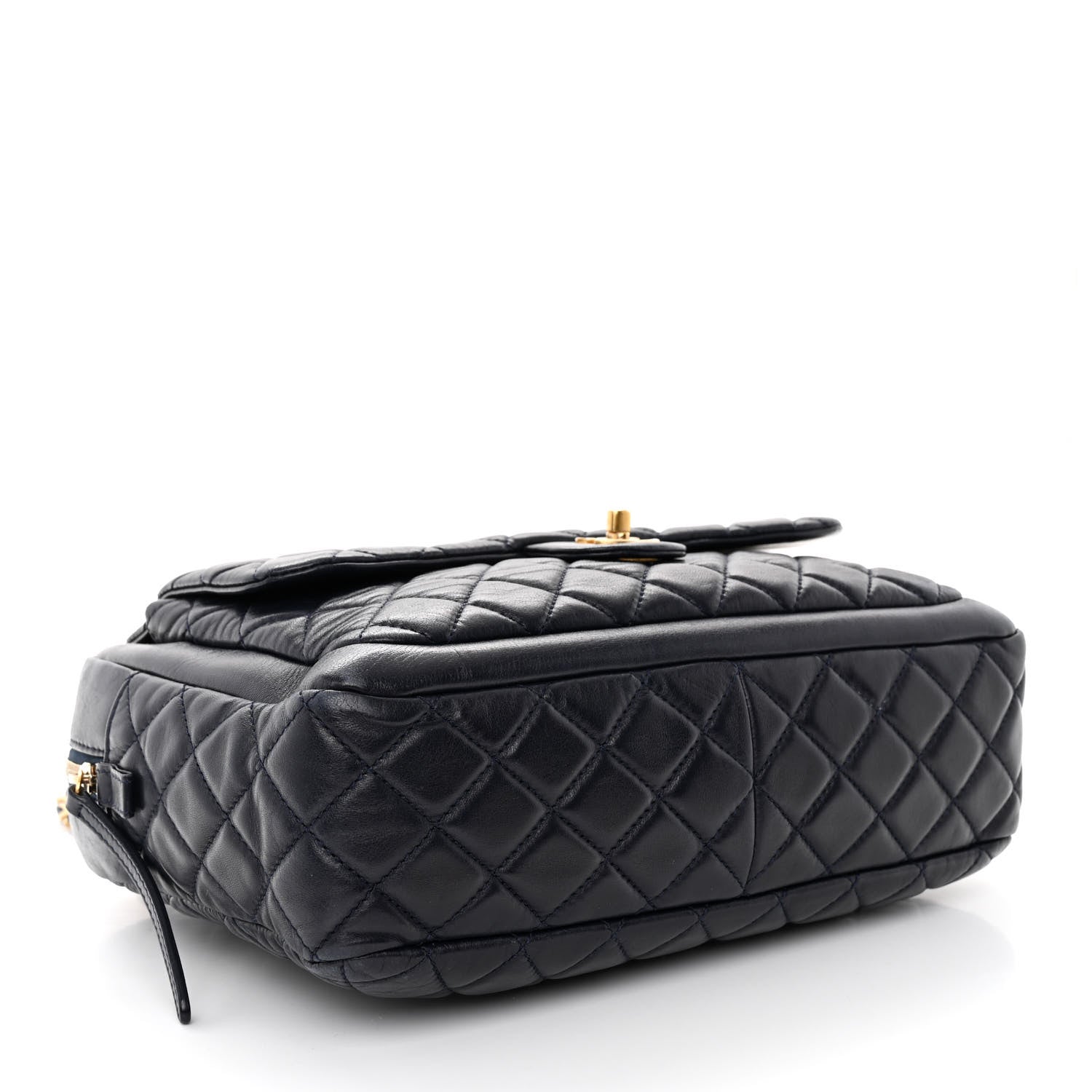 Chanel Lambskin Quilted Travel Flap Tote Navy 4 of 12