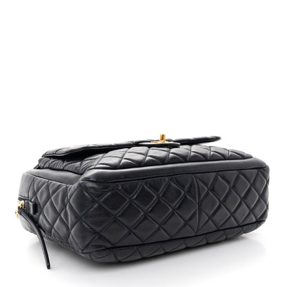 Chanel Lambskin Quilted Travel Flap Tote Navy 4 of 12