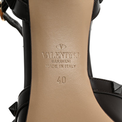Valentino Garavani Calfskin Nappa Monochrome Rockstud Ankle Strap 65mm Pumps 40 Brown 8 of 11