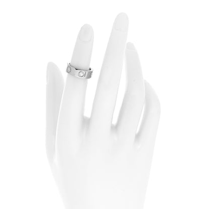 Cartier 18K White Gold 3 Diamond 5.5mm LOVE Ring 46 3.75 2 of 5