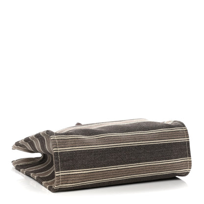 Celine Canvas Calfskin Jacquard Vertical Cabas Grey Brown 4 of 10