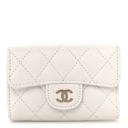 Chanel Caviar Quilted Classic 4 Key Holder Wallet White 1 of 8