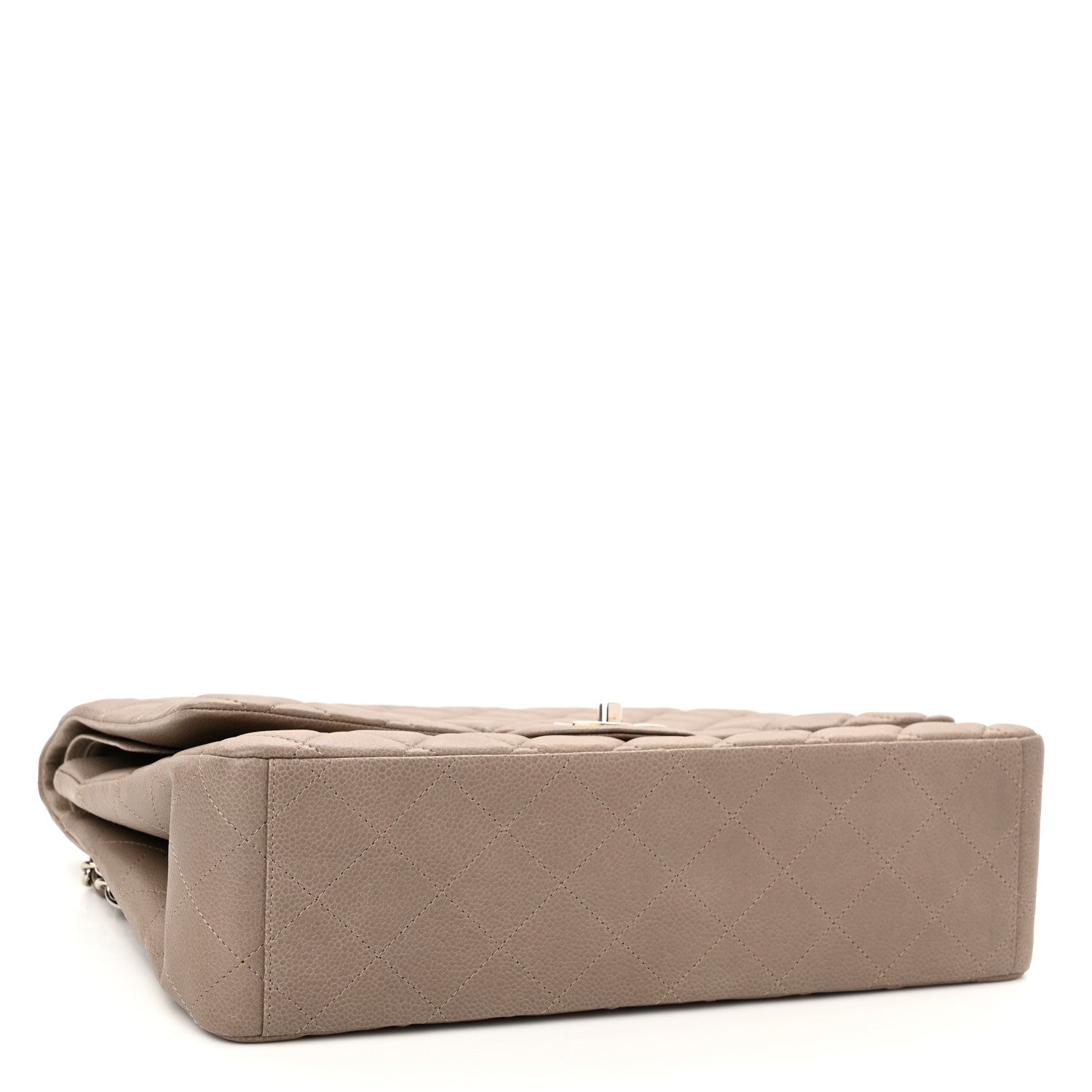 Chanel Iridescent Caviar Quilted Maxi Double Flap Beige 4 of 10