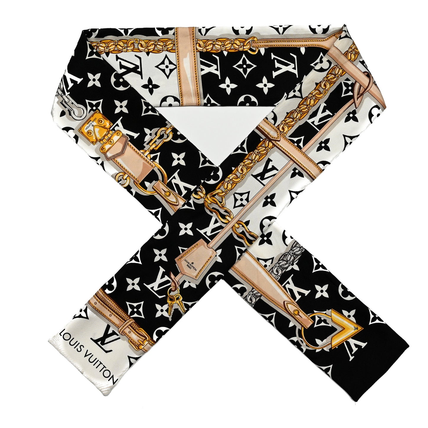 Silk Monogram Confidential Bandeau Black