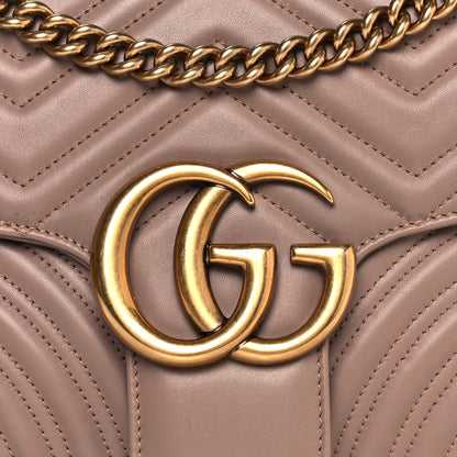 Gucci Calfskin Matelasse Medium GG Marmont Shoulder Bag Porcelain Rose 8 of 14