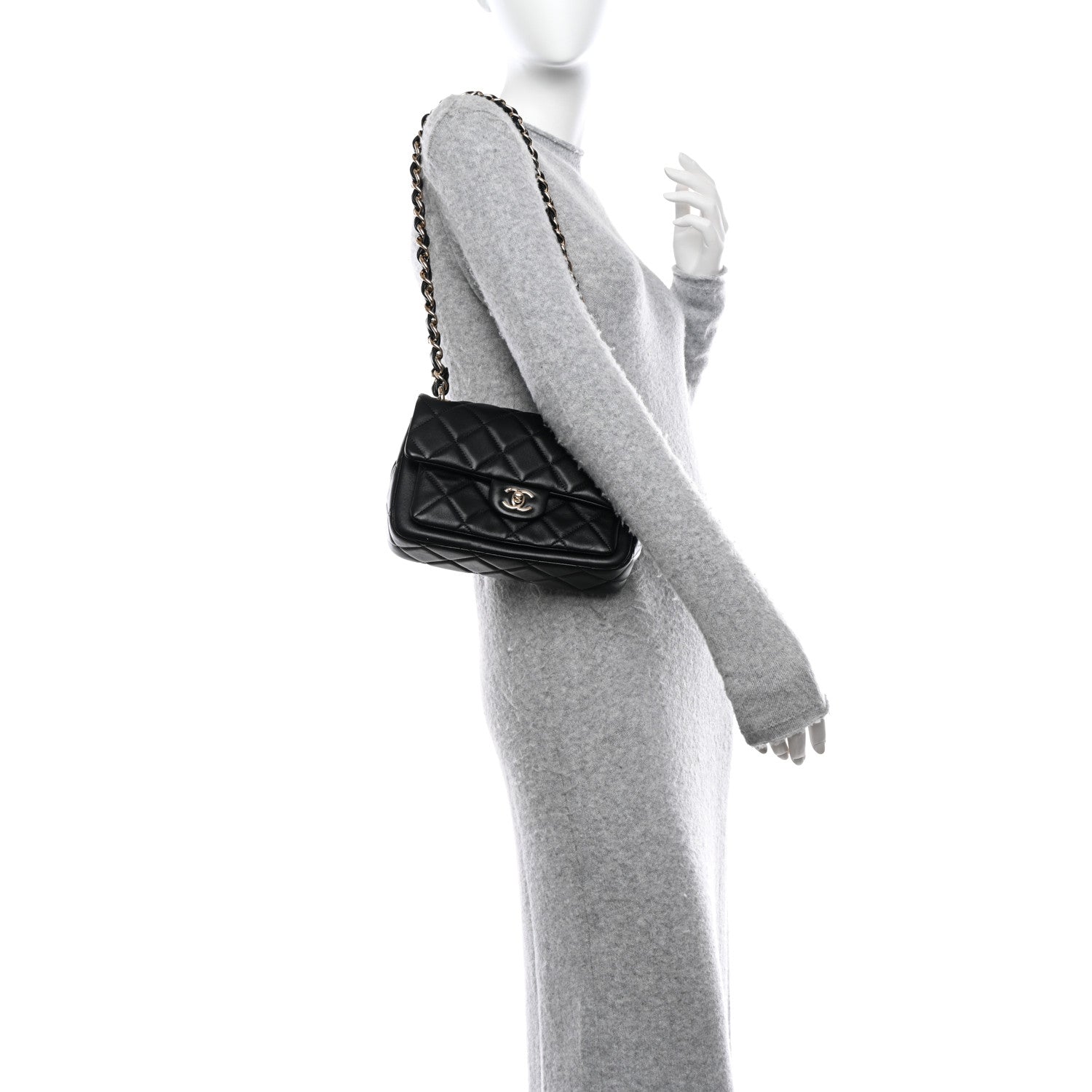 Chanel Calfskin Quilted CC Chain Flap Black 2 of 10