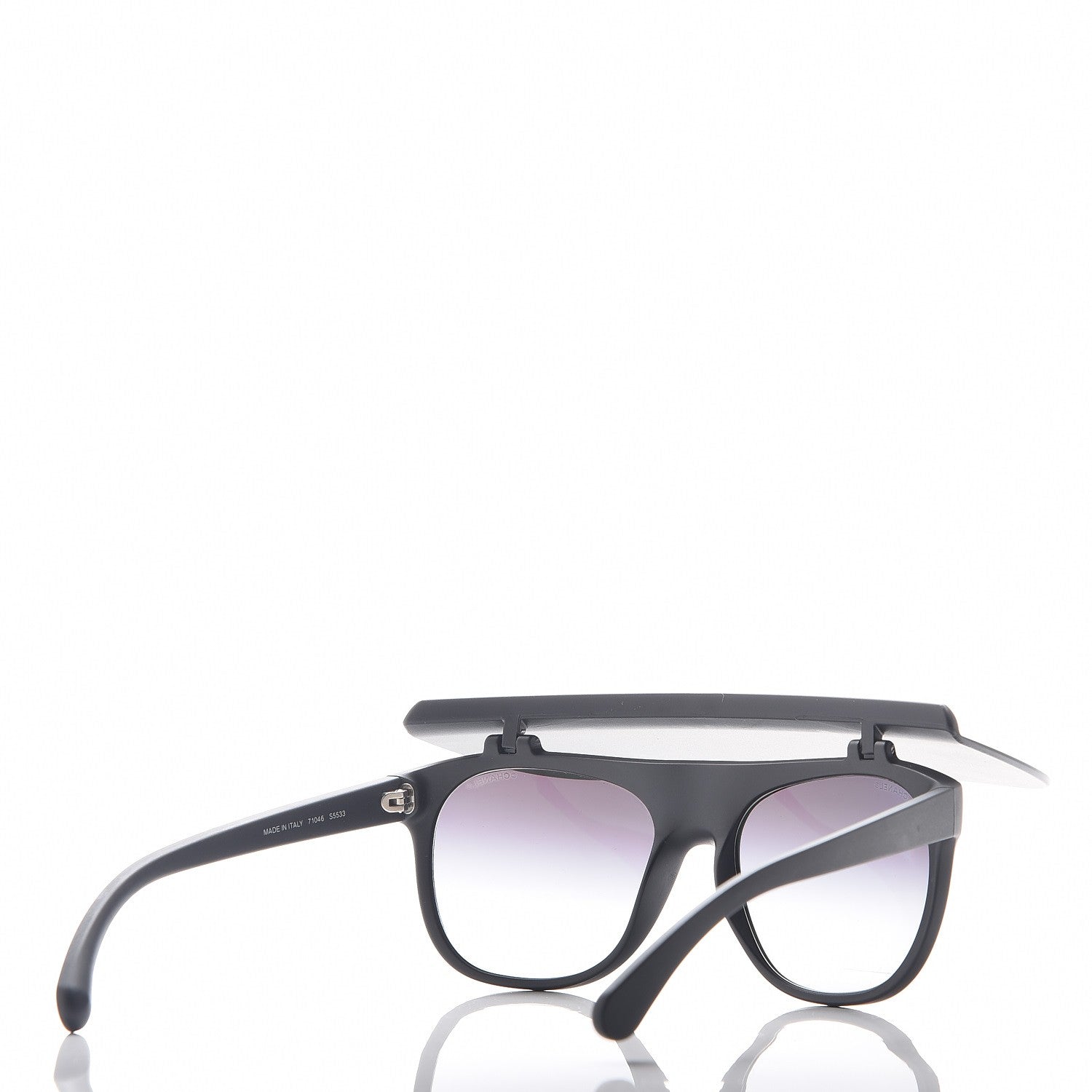 Chanel Acetate Visor Sunglasses 71046 Matte Black 6 of 12