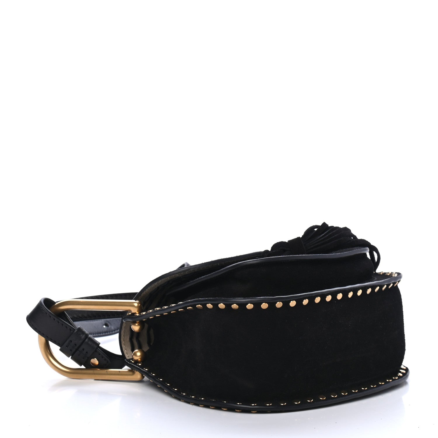 Chloe Suede Calfskin Braided Mini Hudson Shoulder Bag Black 3 of 4