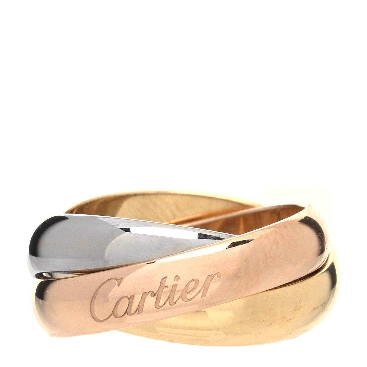 18K Pink Yellow White Gold Classic Trinity Ring 45 3.25