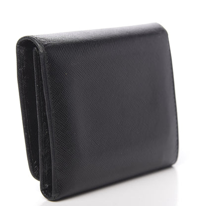 Prada Saffiano Metal Tri-Fold Wallet Black 4 of 6