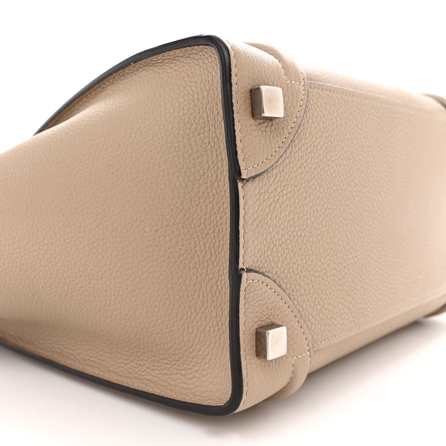 Celine Drummed Calfskin Micro Luggage Dune 8 of 11