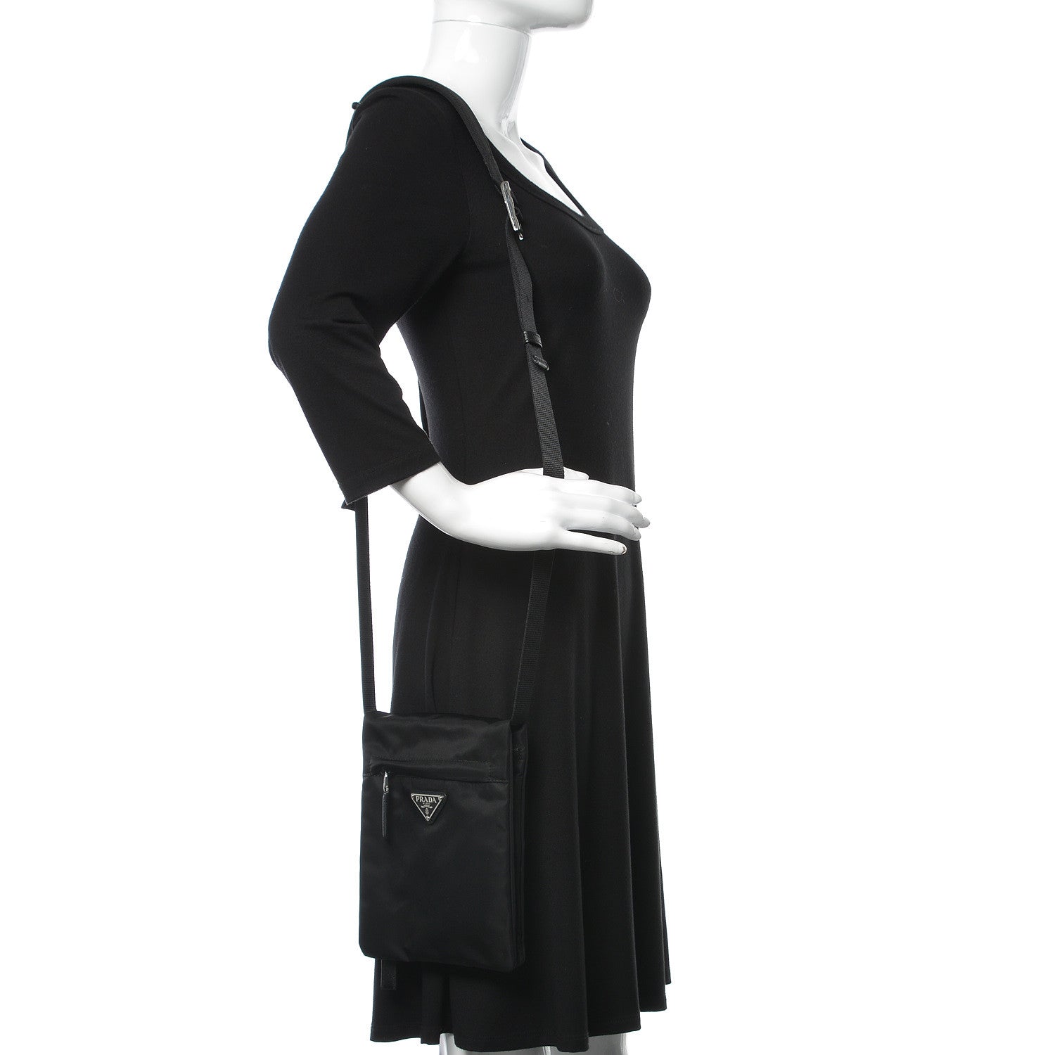 Prada Tessuto Nylon Crossbody Bag Black 2 of 9