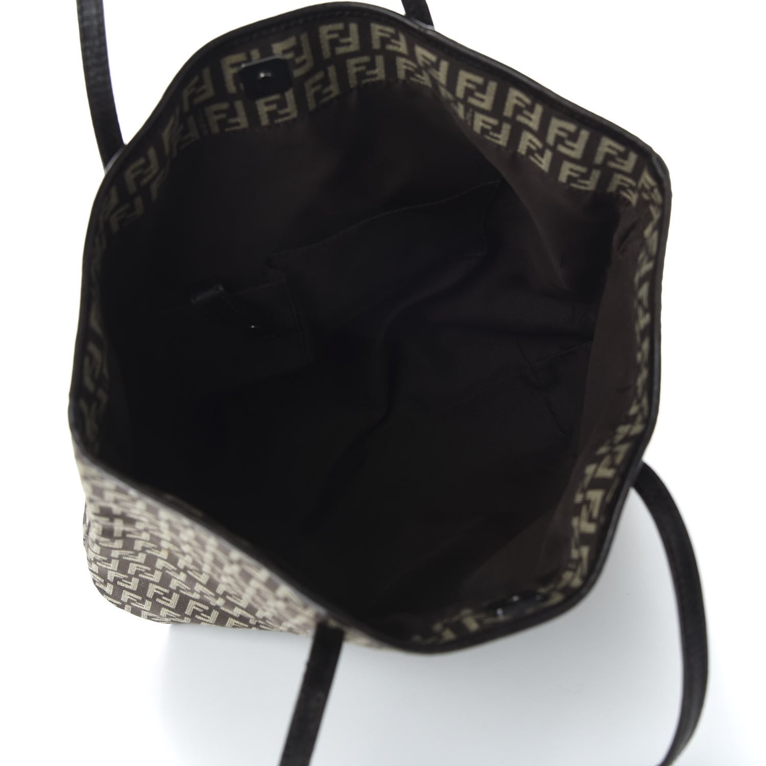 Fendi Zucchino Vitello Shopping Tote Testa di Moro Beige 5 of 8