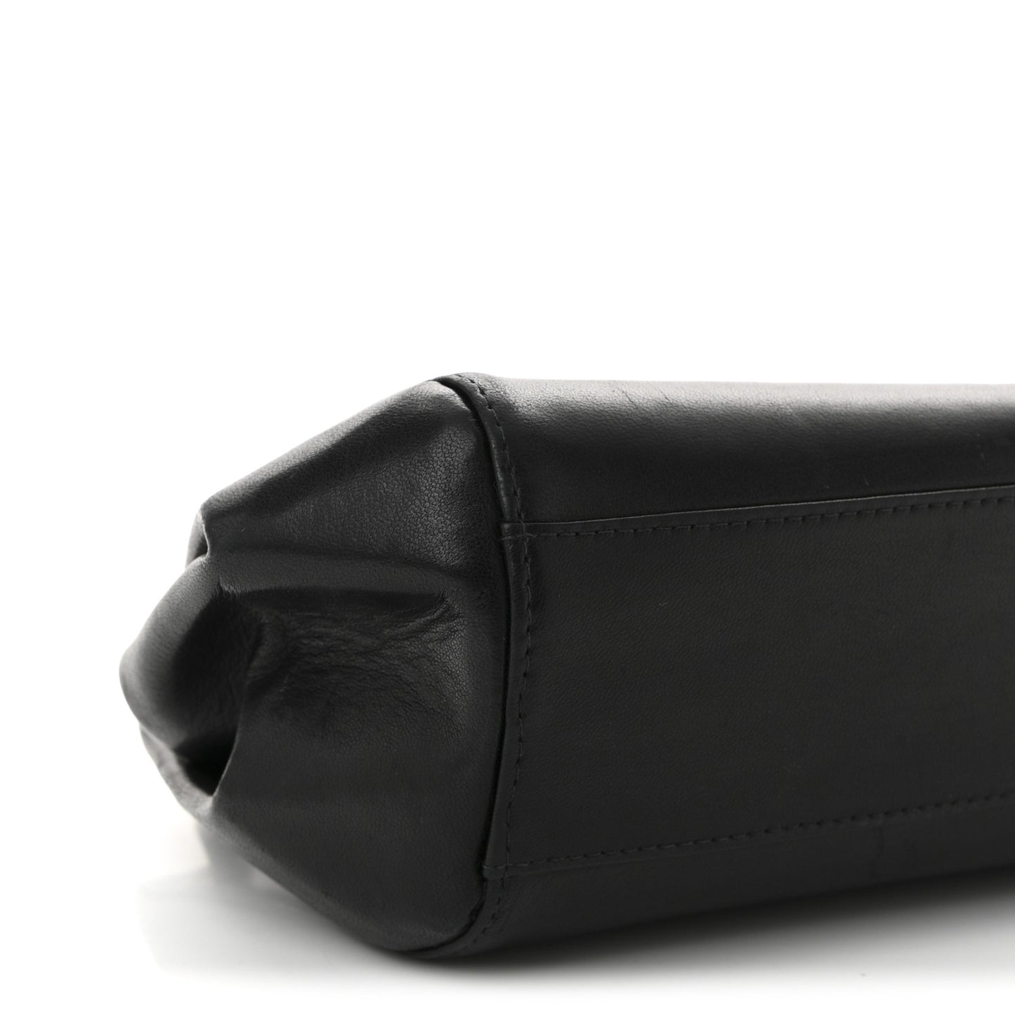 Lambskin Vertical Quilt Small Accordion Flap Black